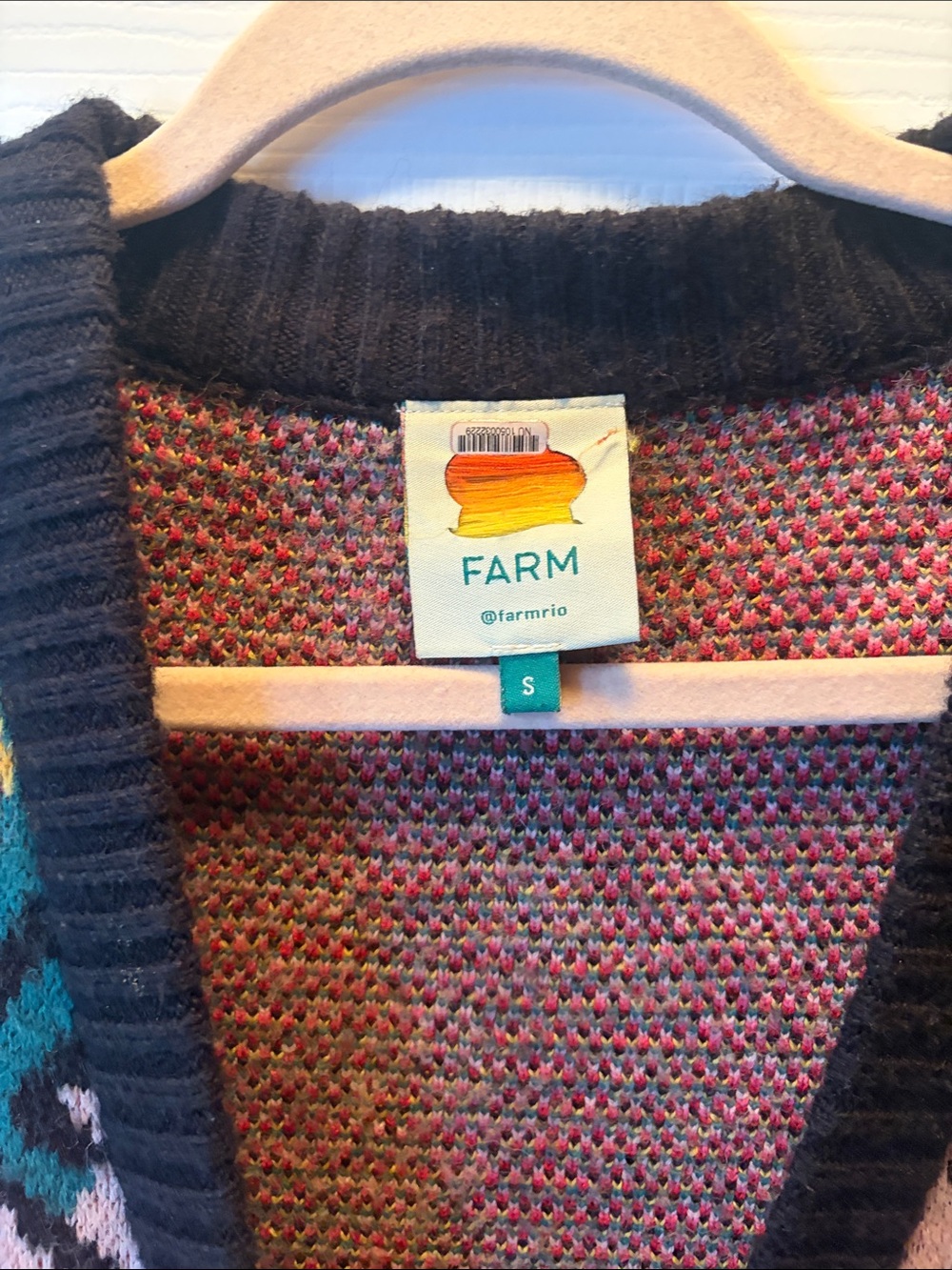 FARM Rio Vibrant Multicolor Geometric Knit Cardigan - Picture 2 of 6